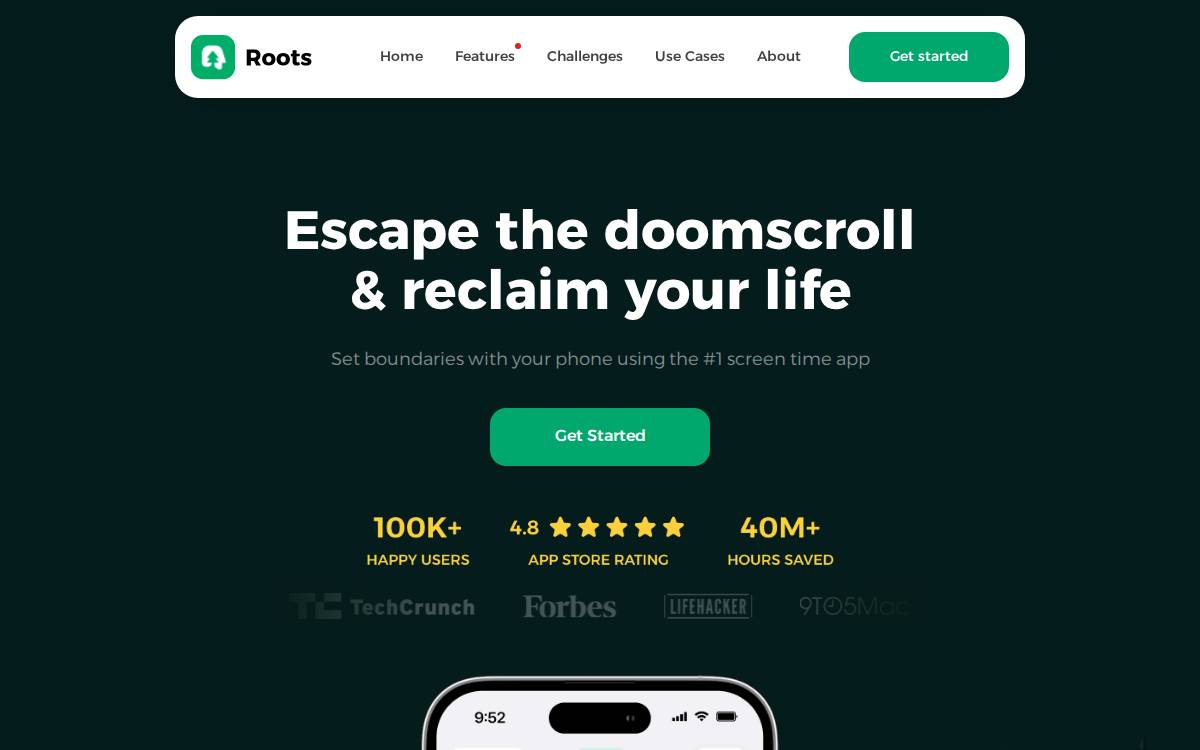 Roots website preview