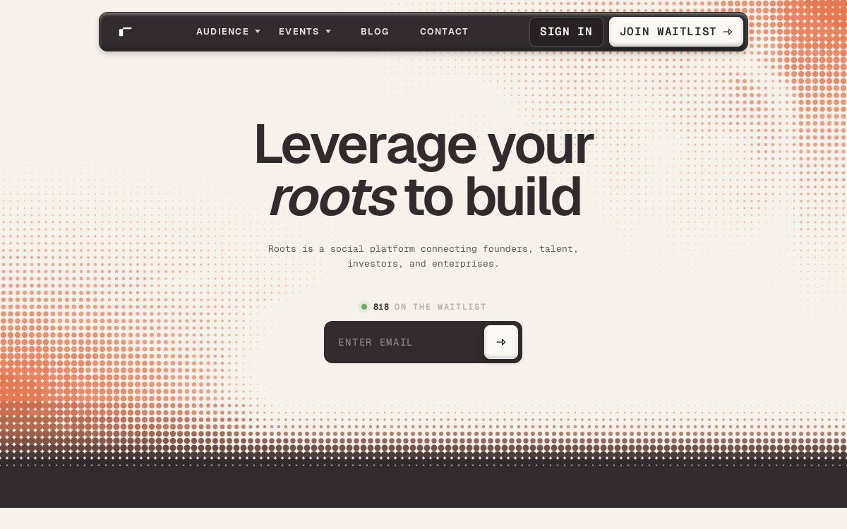 Roots website preview
