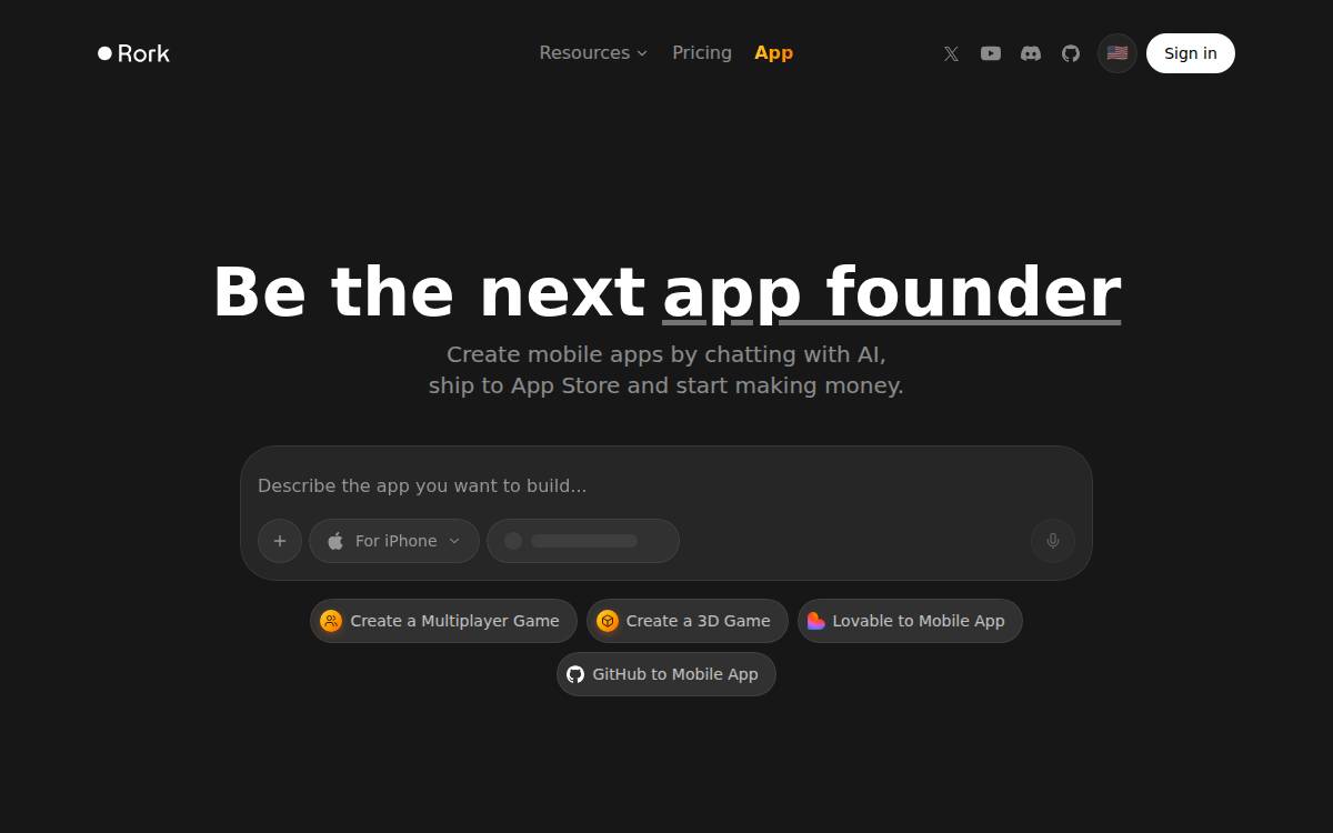 Rork website preview