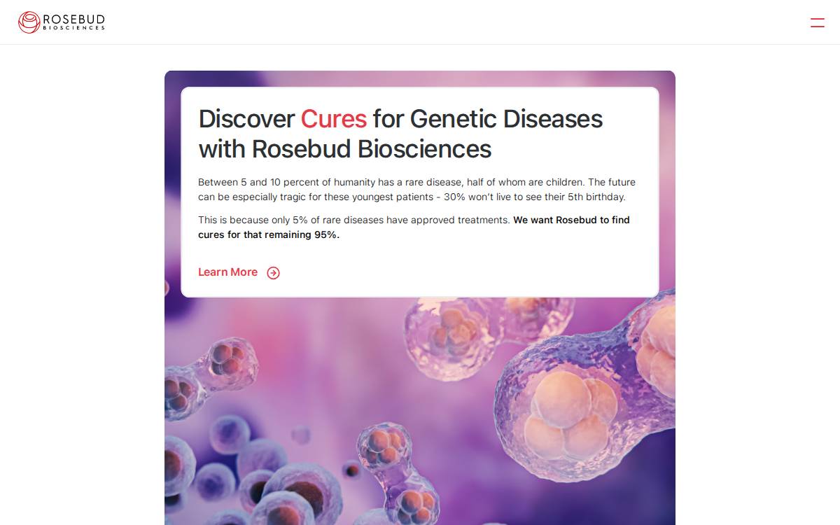 Rosebud Biosciences website preview