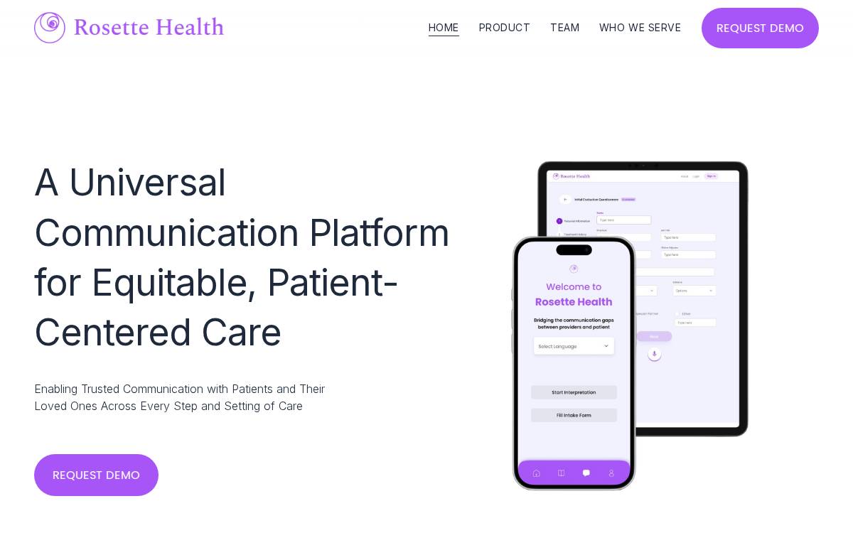 Rosette Health website preview