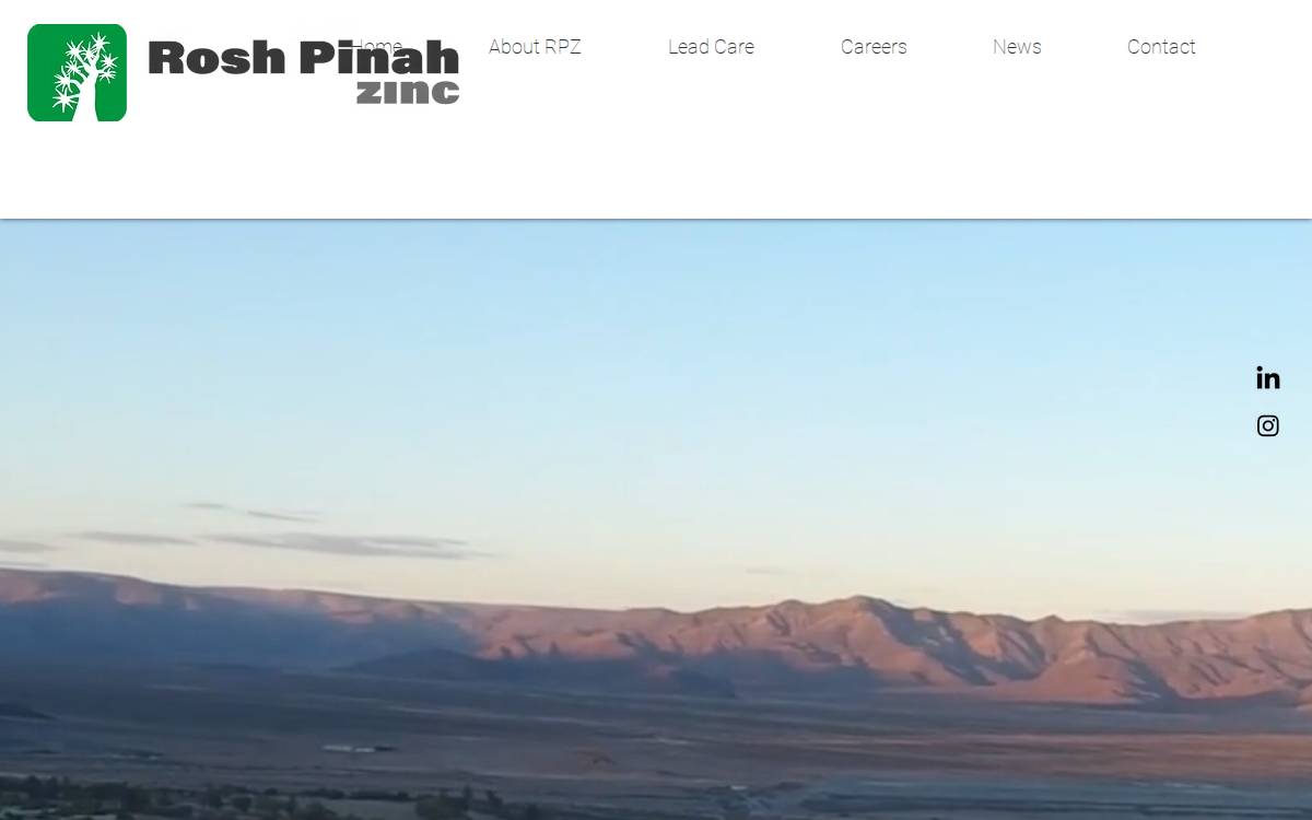 Rosh Pinah Zinc website preview