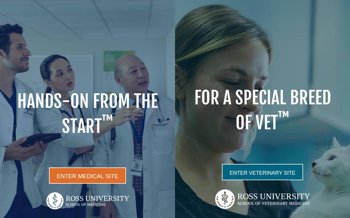 Ross University website preview