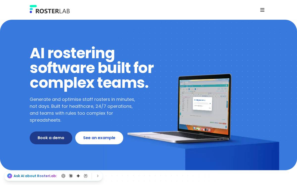 Roster Lab website preview