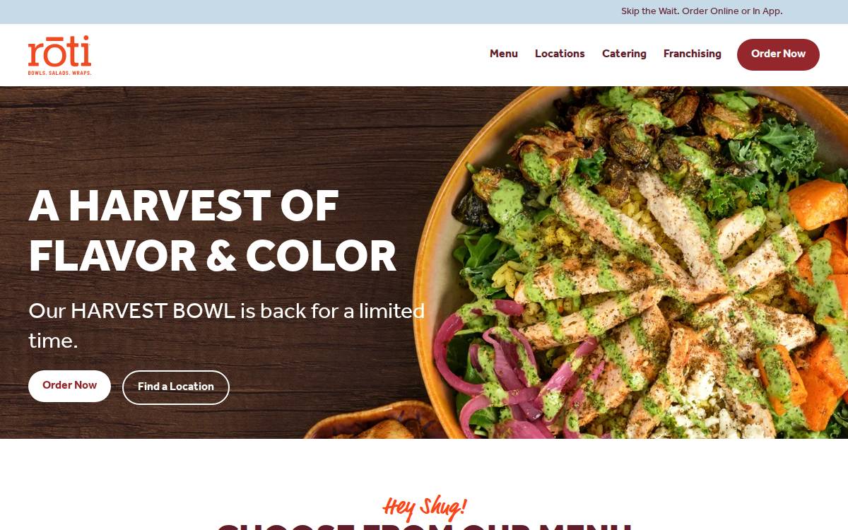 Roti website preview