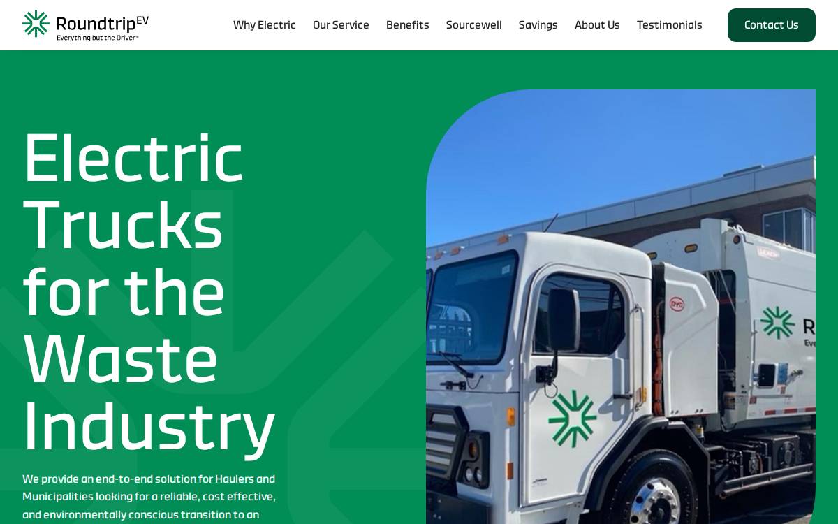 Roundtrip EV Solutions Inc. website preview
