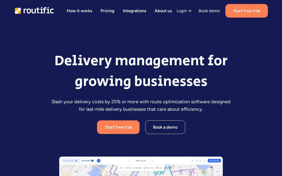 Routific website preview