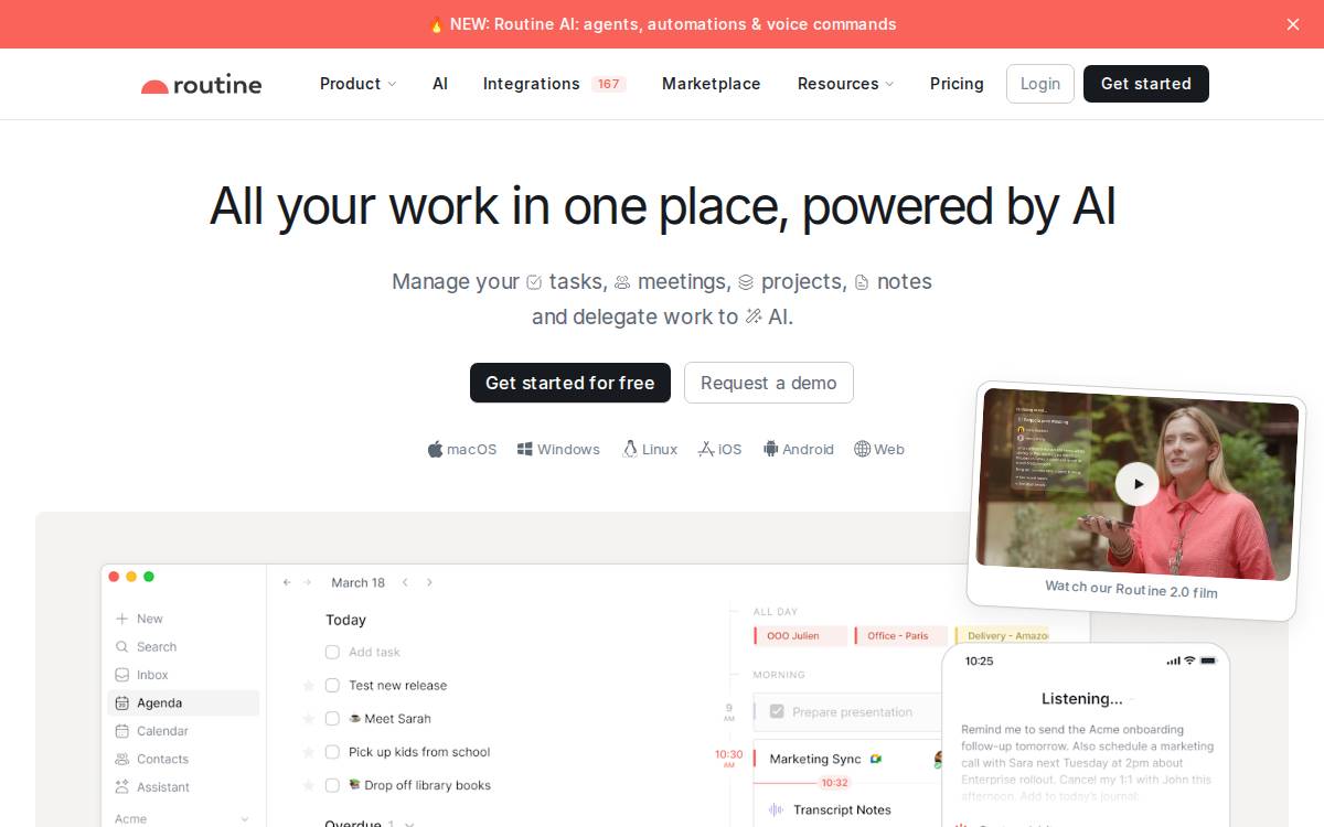 Routine website preview