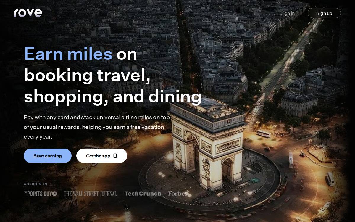 Rove Card website preview