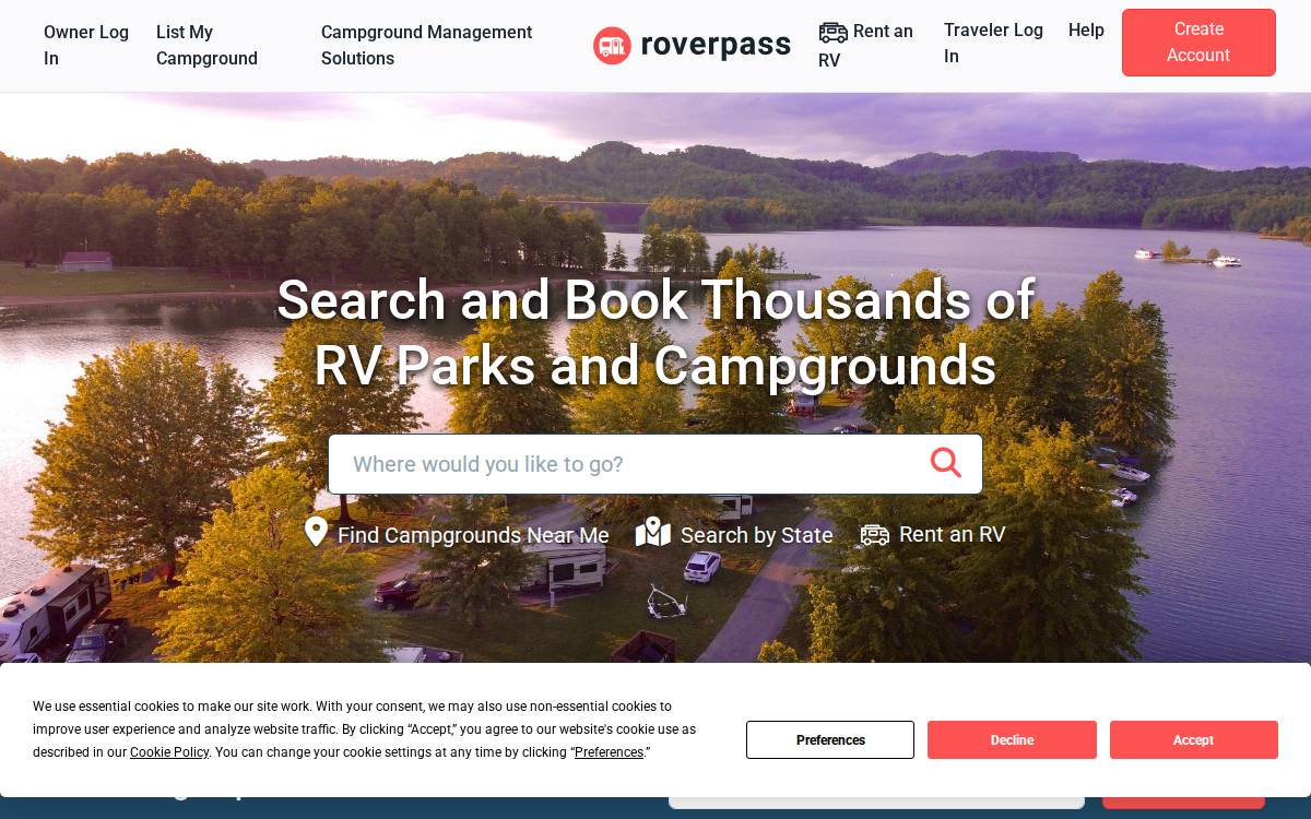 RoverPass website preview