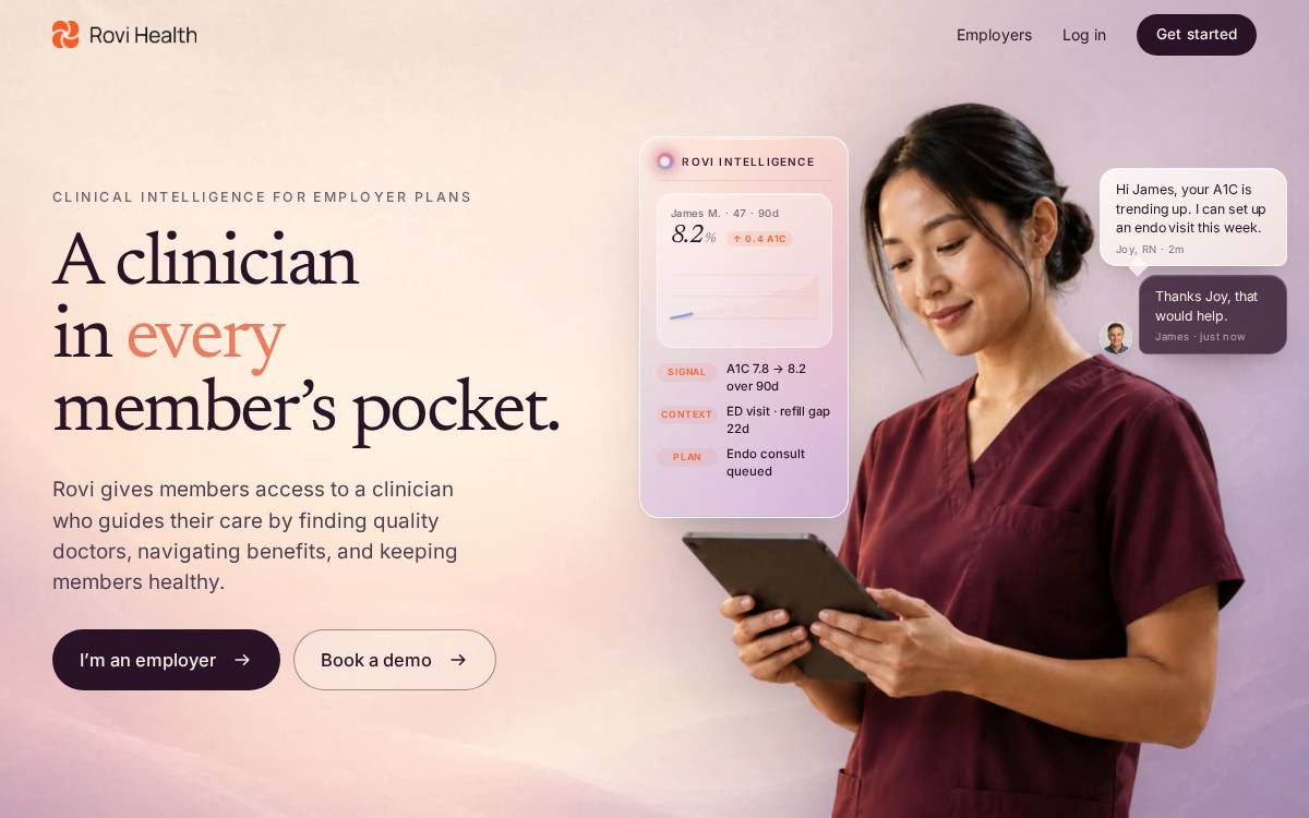 Rovi Health website preview
