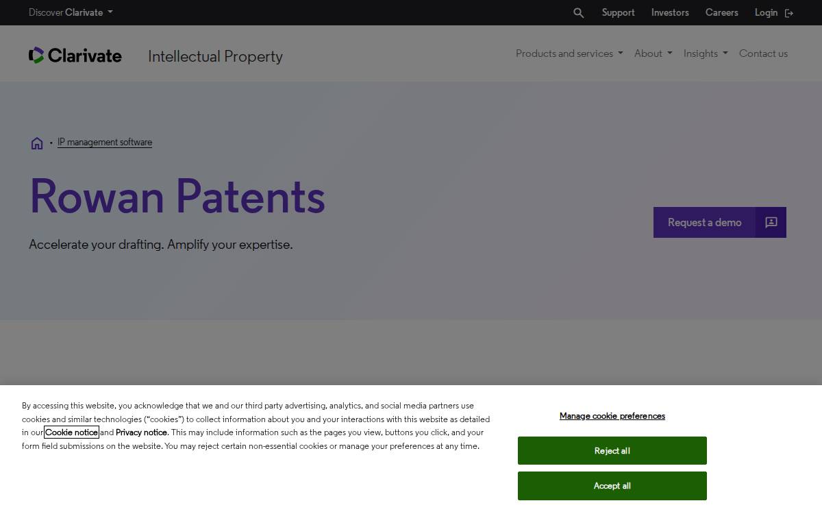 Rowan Patents website preview