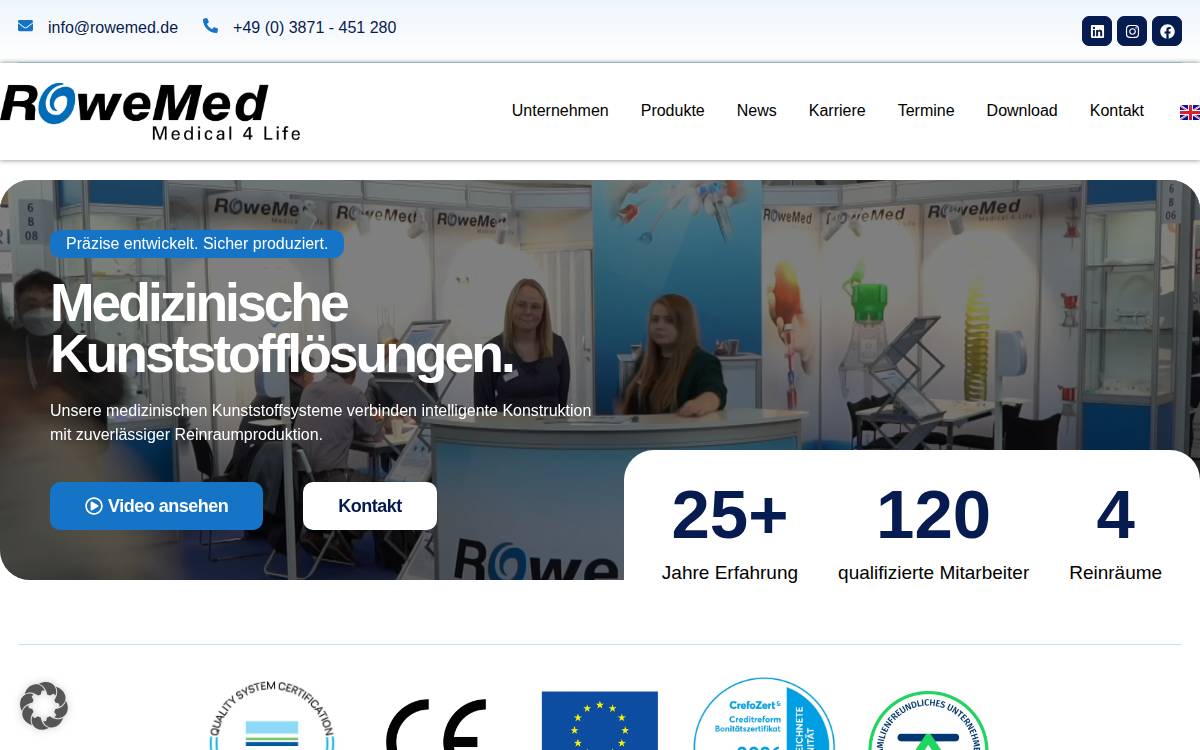 RoweMed AG website preview