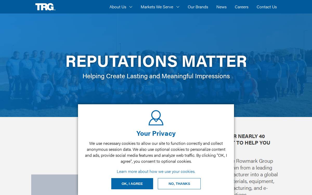 Rowmark website preview