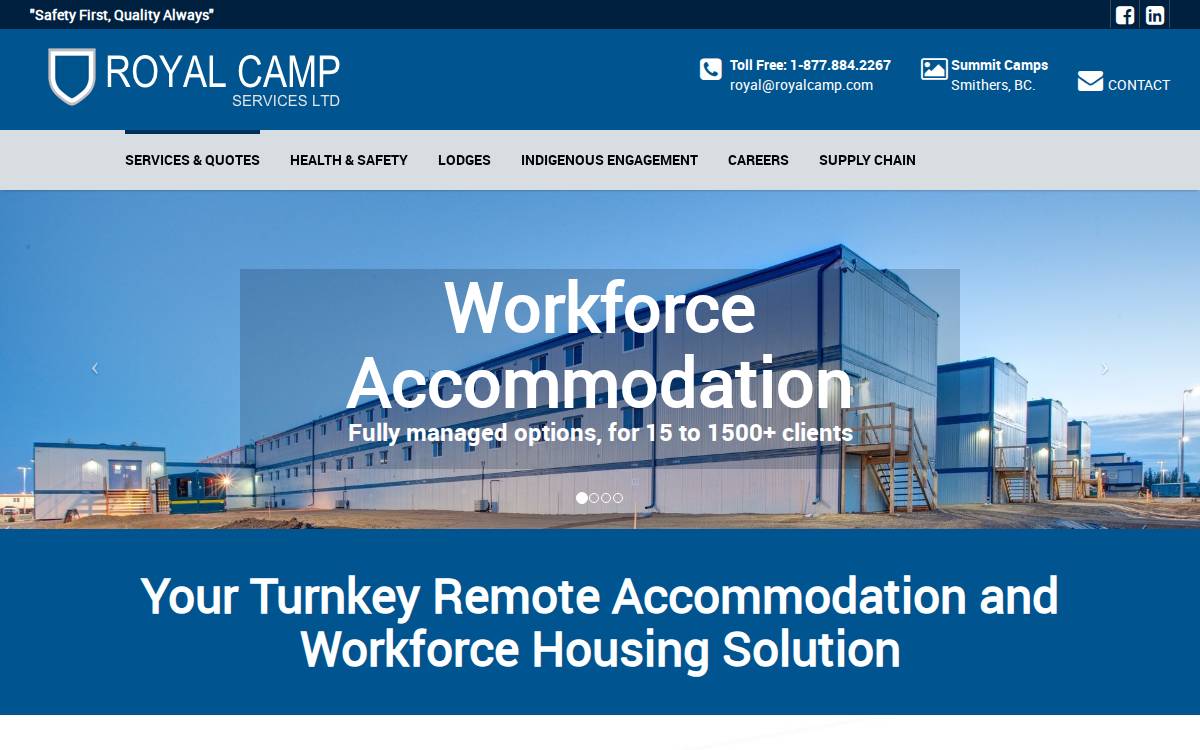 Royal Camp website preview