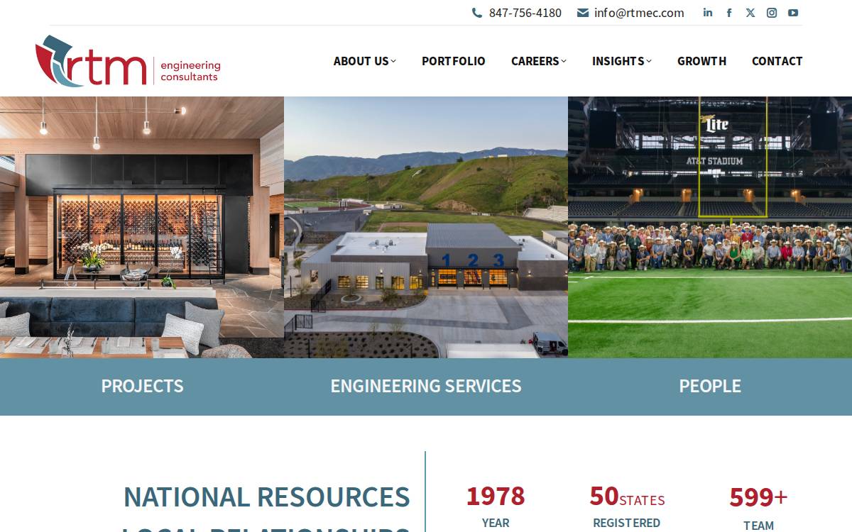 Rtm Engineering Consultants website preview
