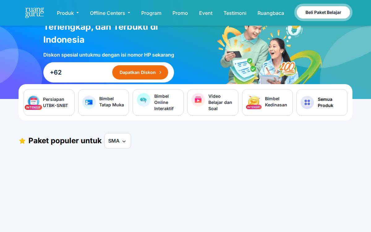 Ruangguru website preview