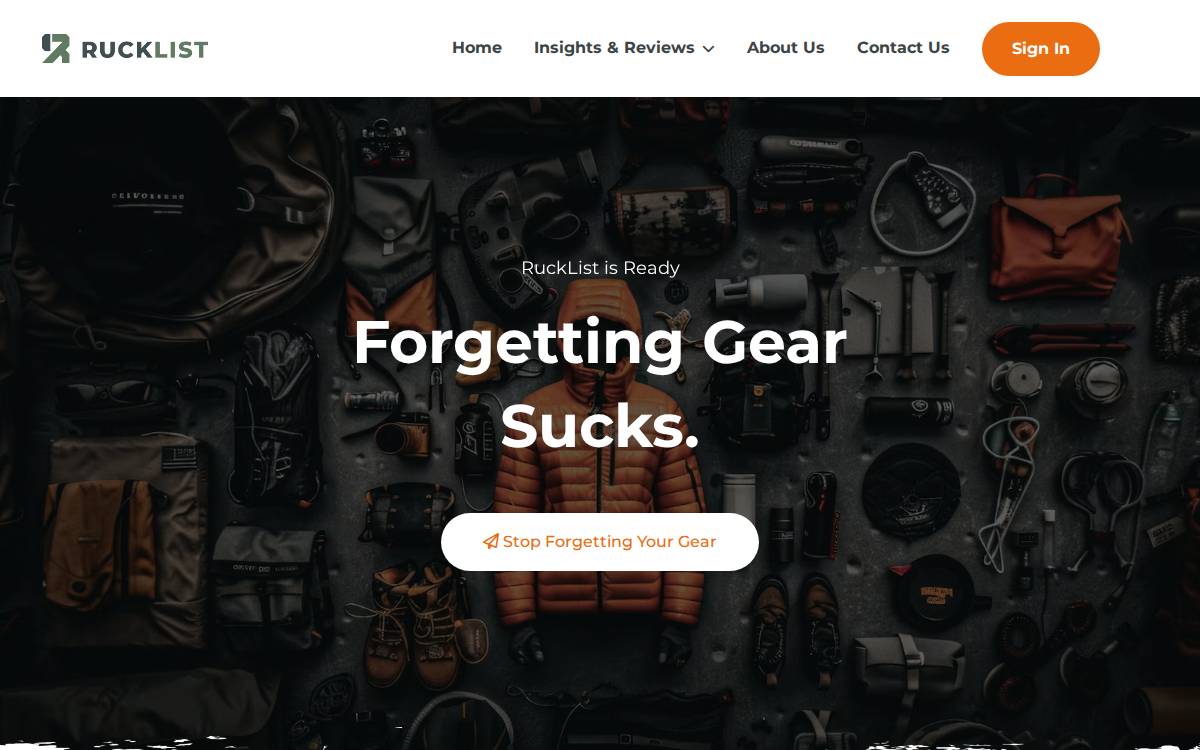 RuckList website preview