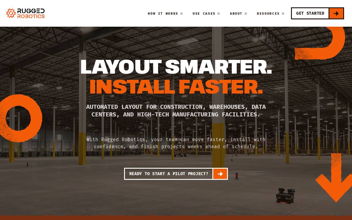 Rugged Robotics website preview