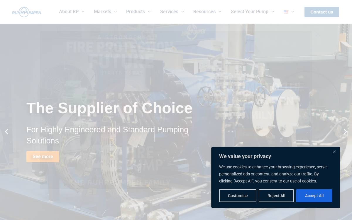 Ruhrpumpen website preview