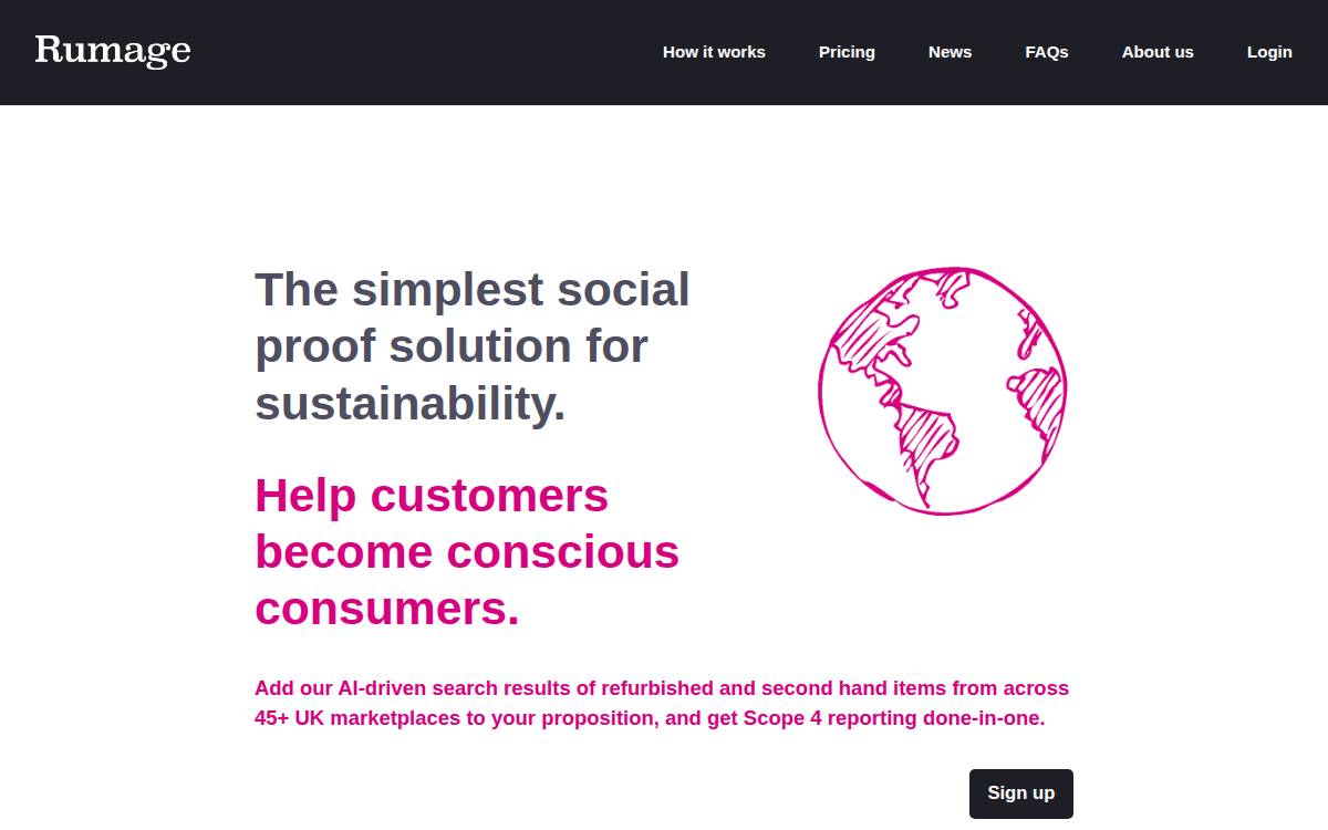 Rumage website preview