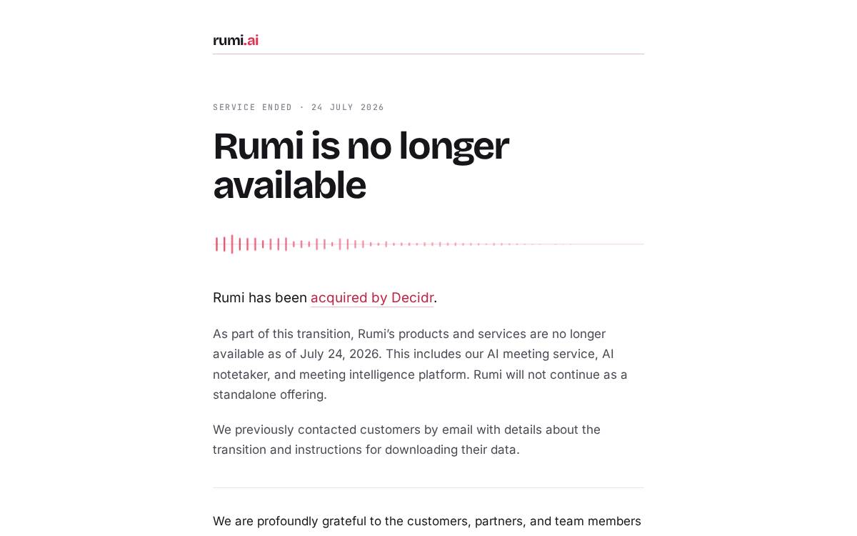 Rumi website preview