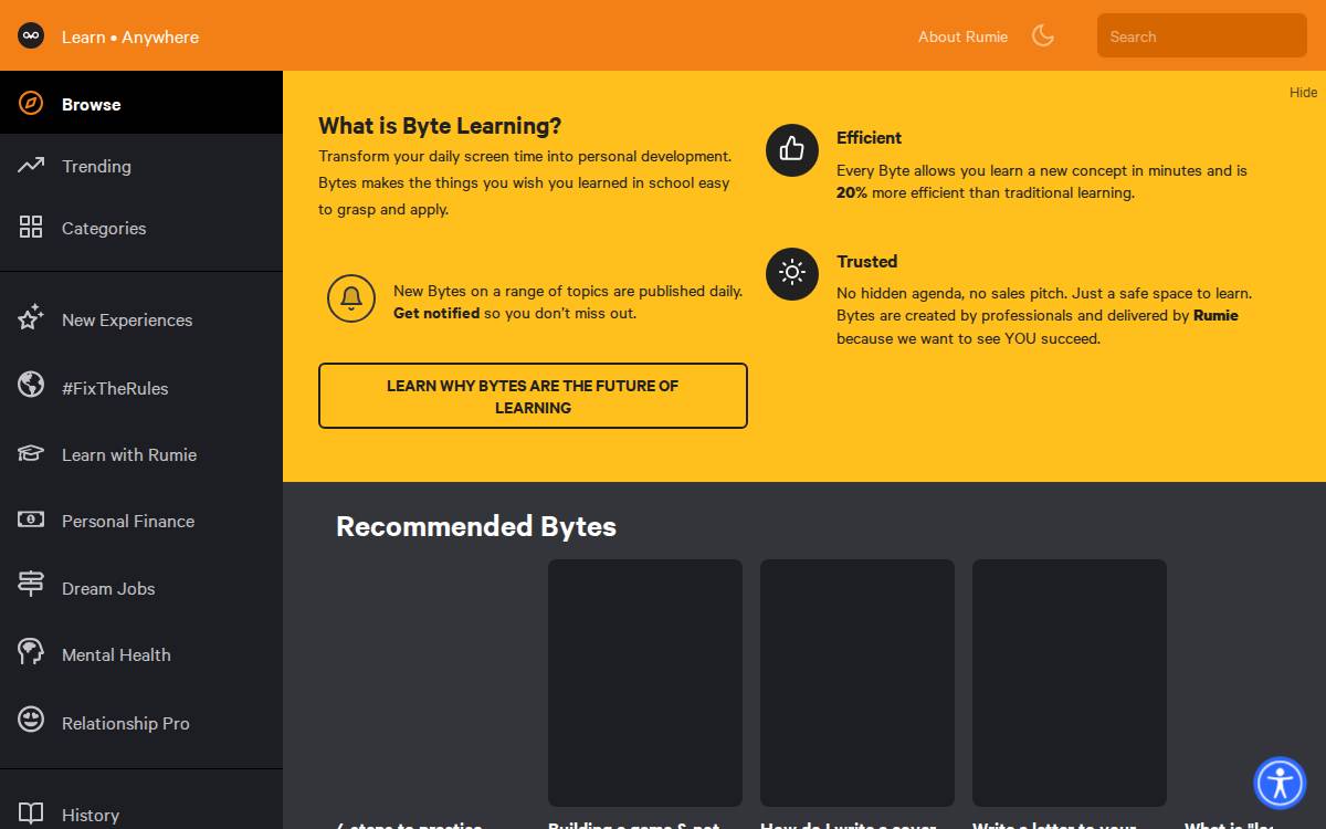 Rumie website preview