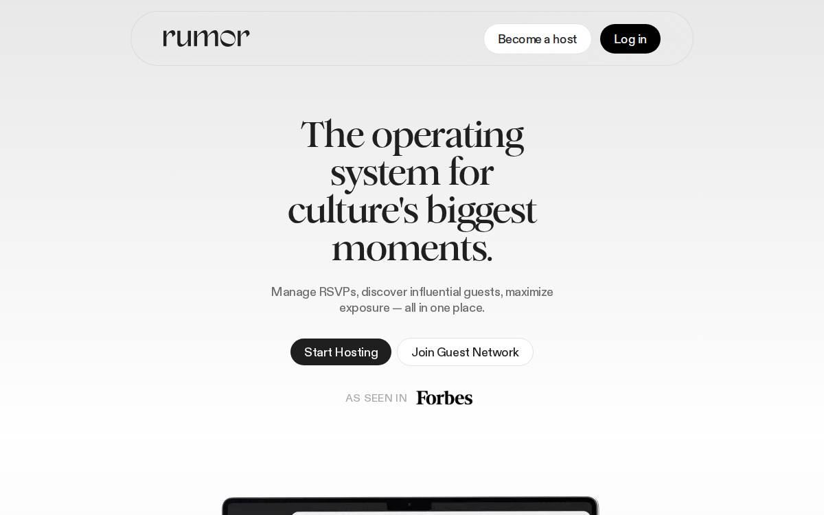Rumor website preview