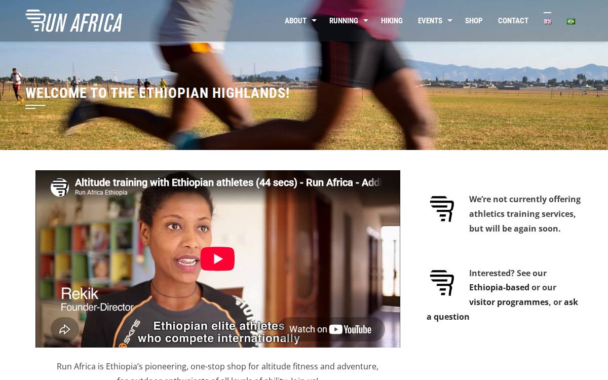 Run Africa website preview