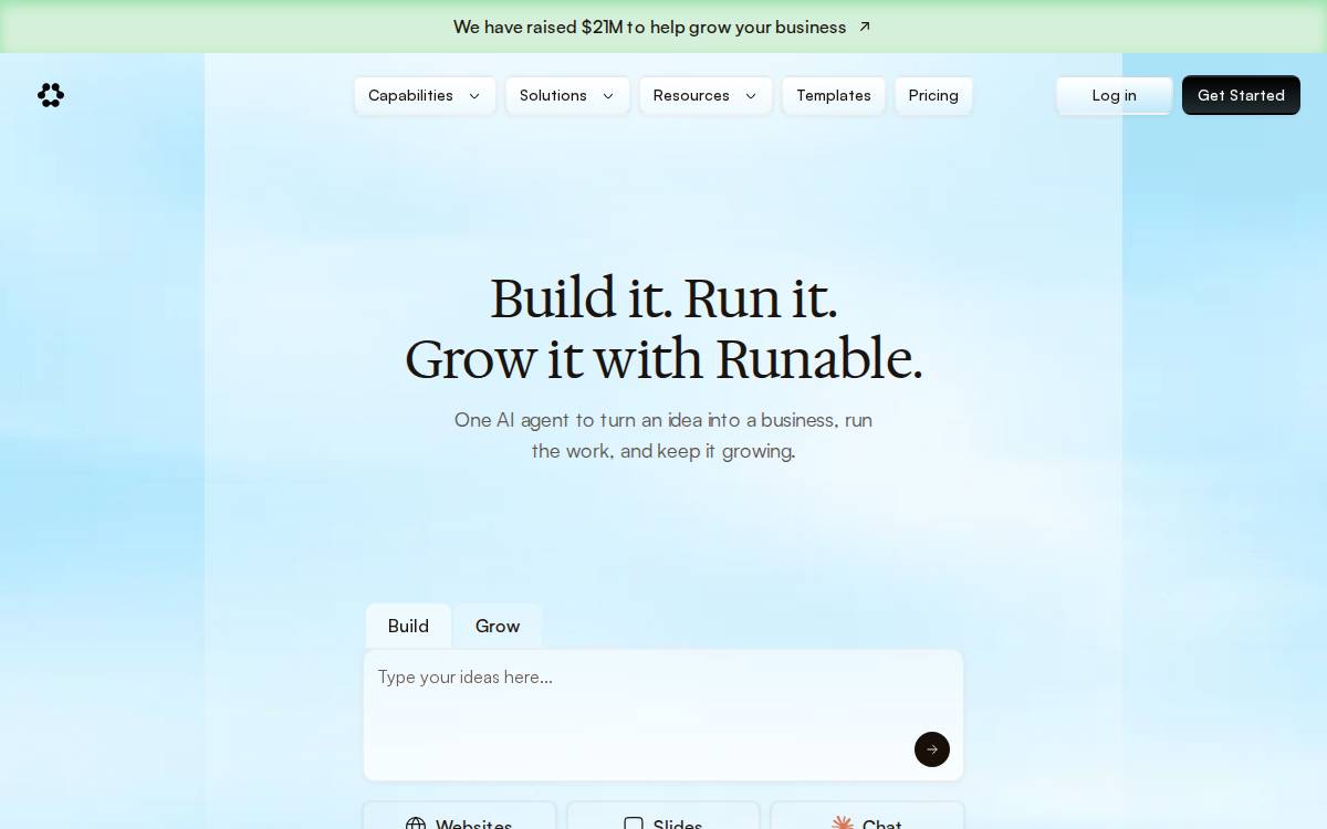 Runable website preview