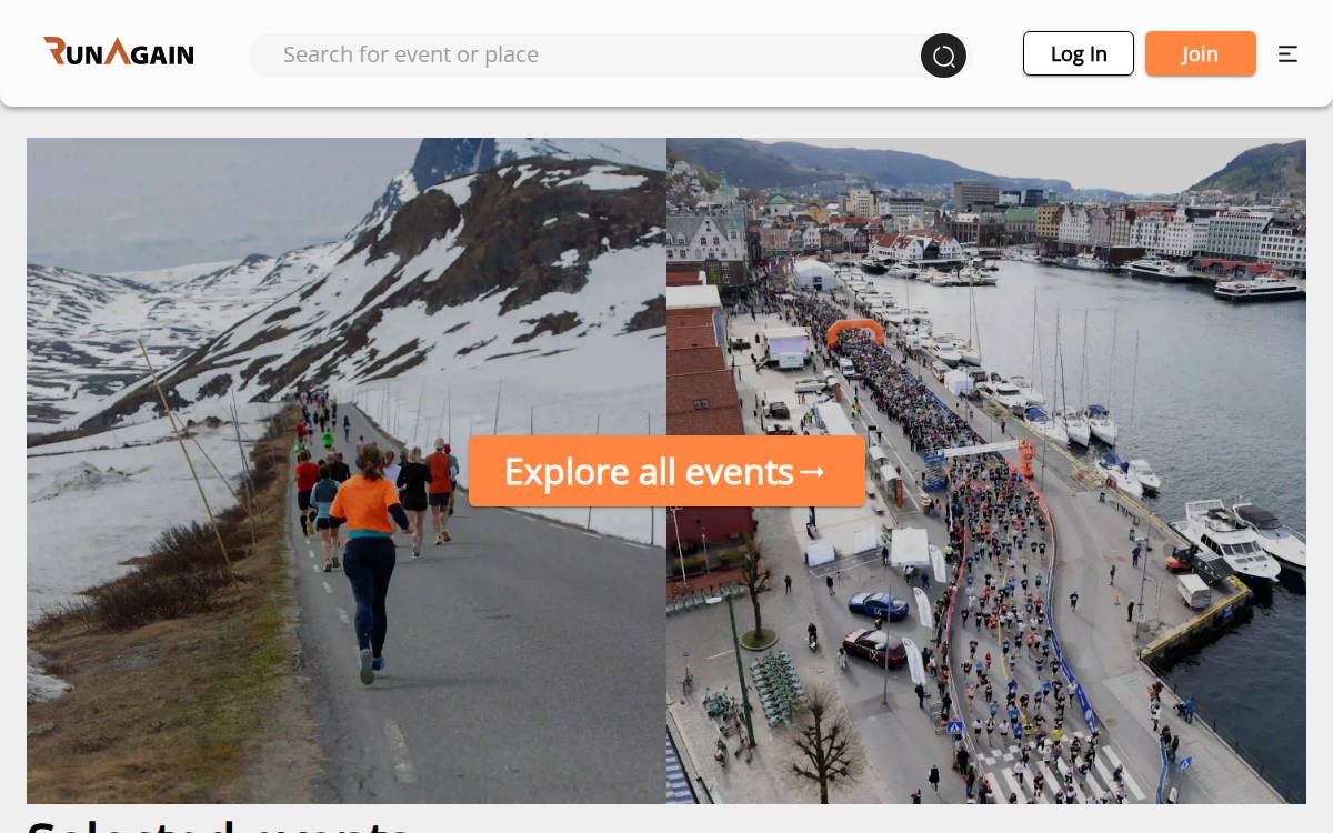 RunAgain.com website preview