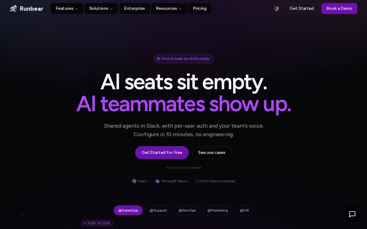 Runbear website preview