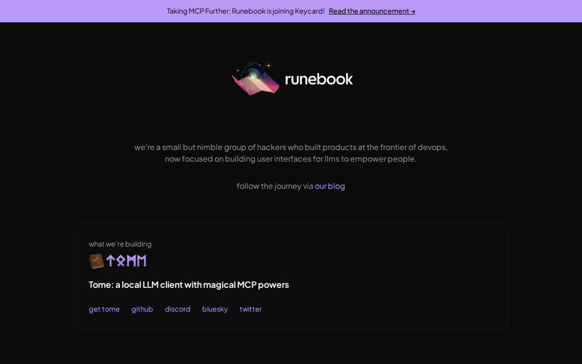 Runebook website preview