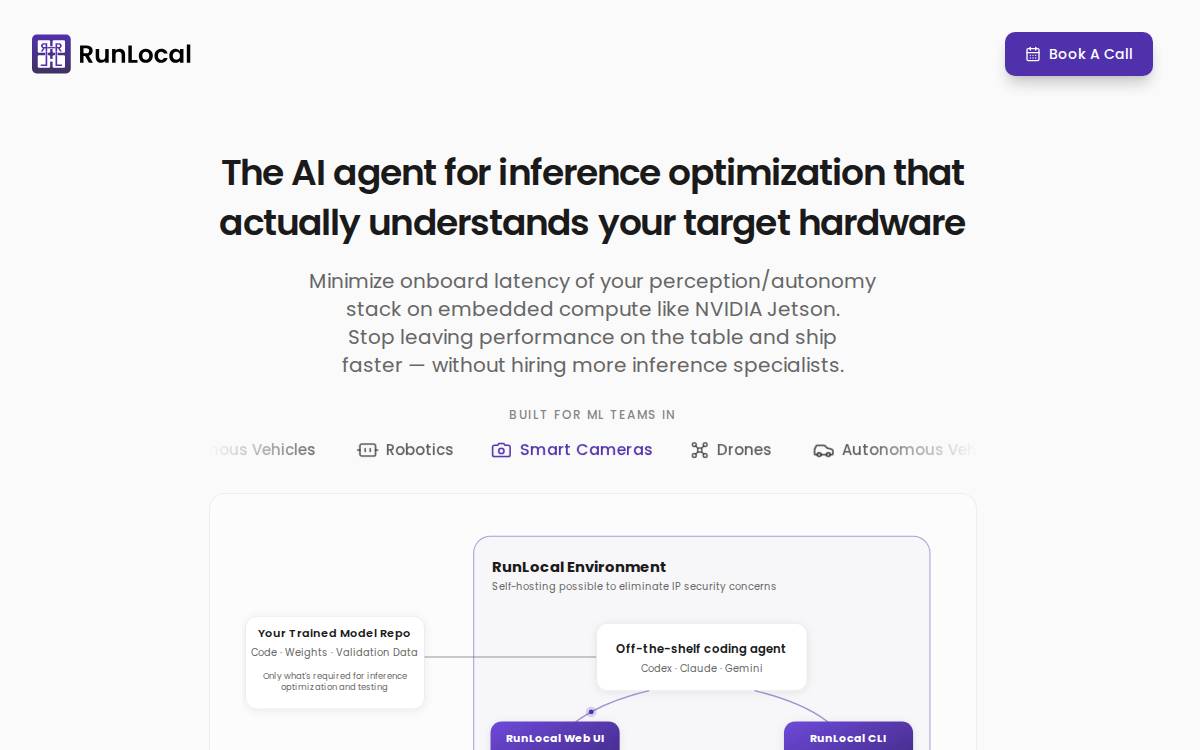 RunLocal AI website preview