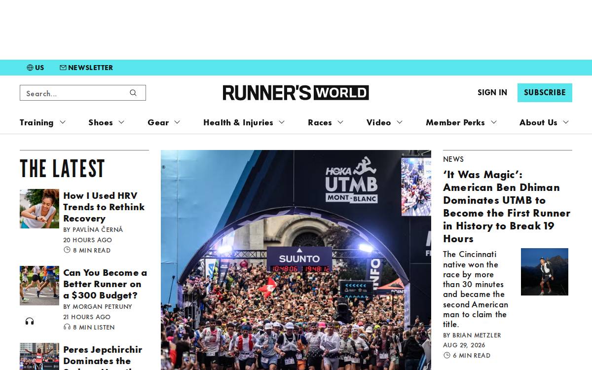 Runner's website preview