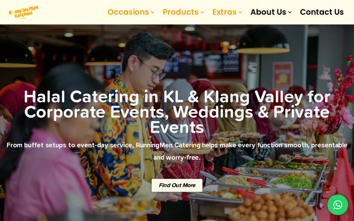 RunningMen Catering website preview