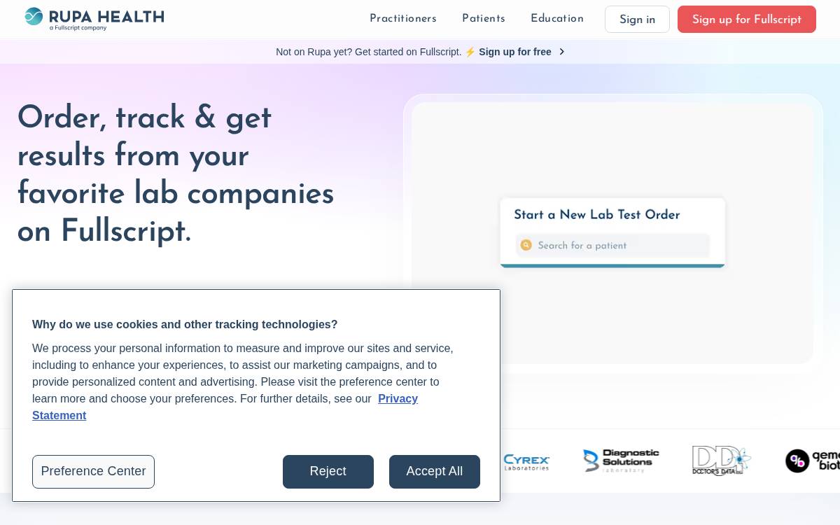 Rupa Health website preview