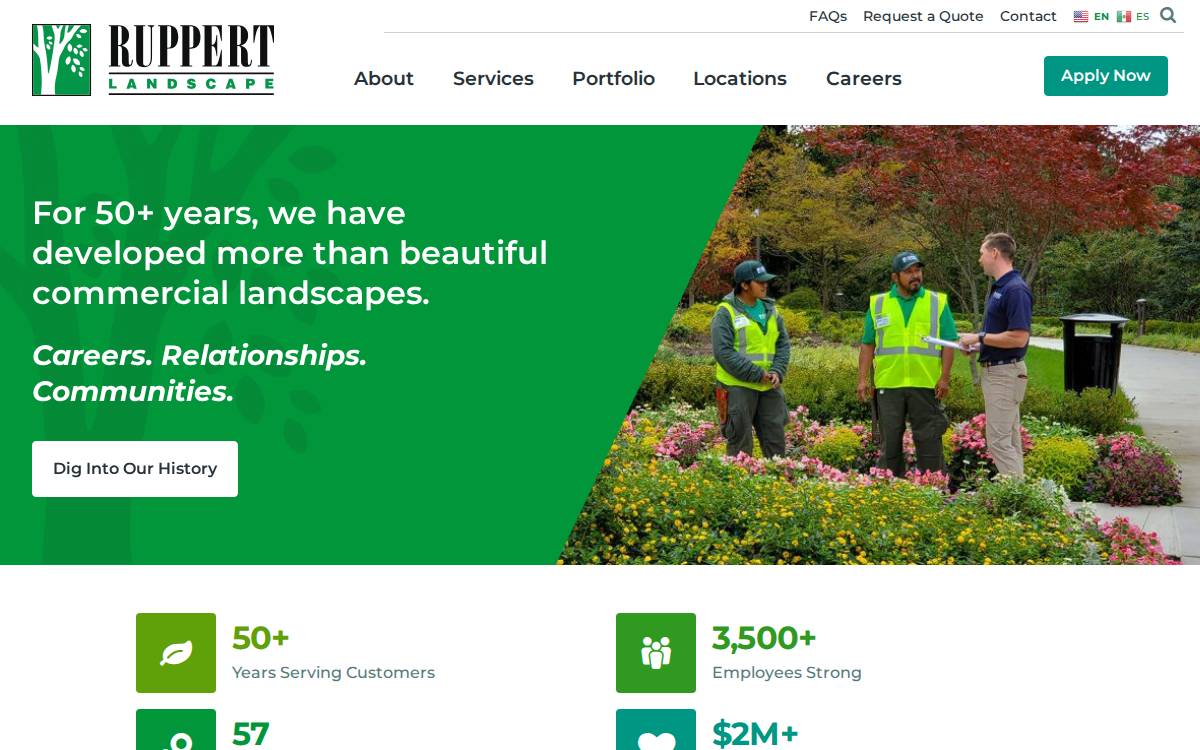 Ruppert Landscape website preview