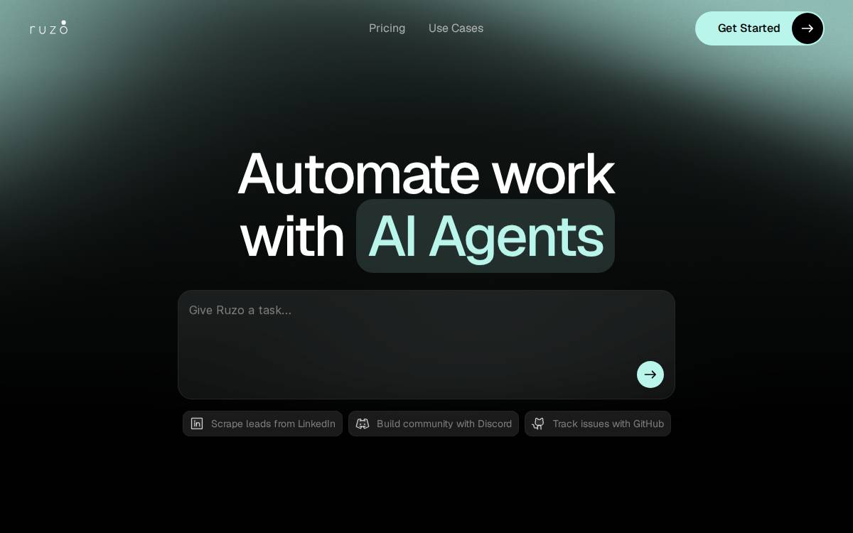 Ruzo AI AI website preview