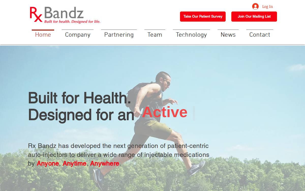 Rx Bandz website preview