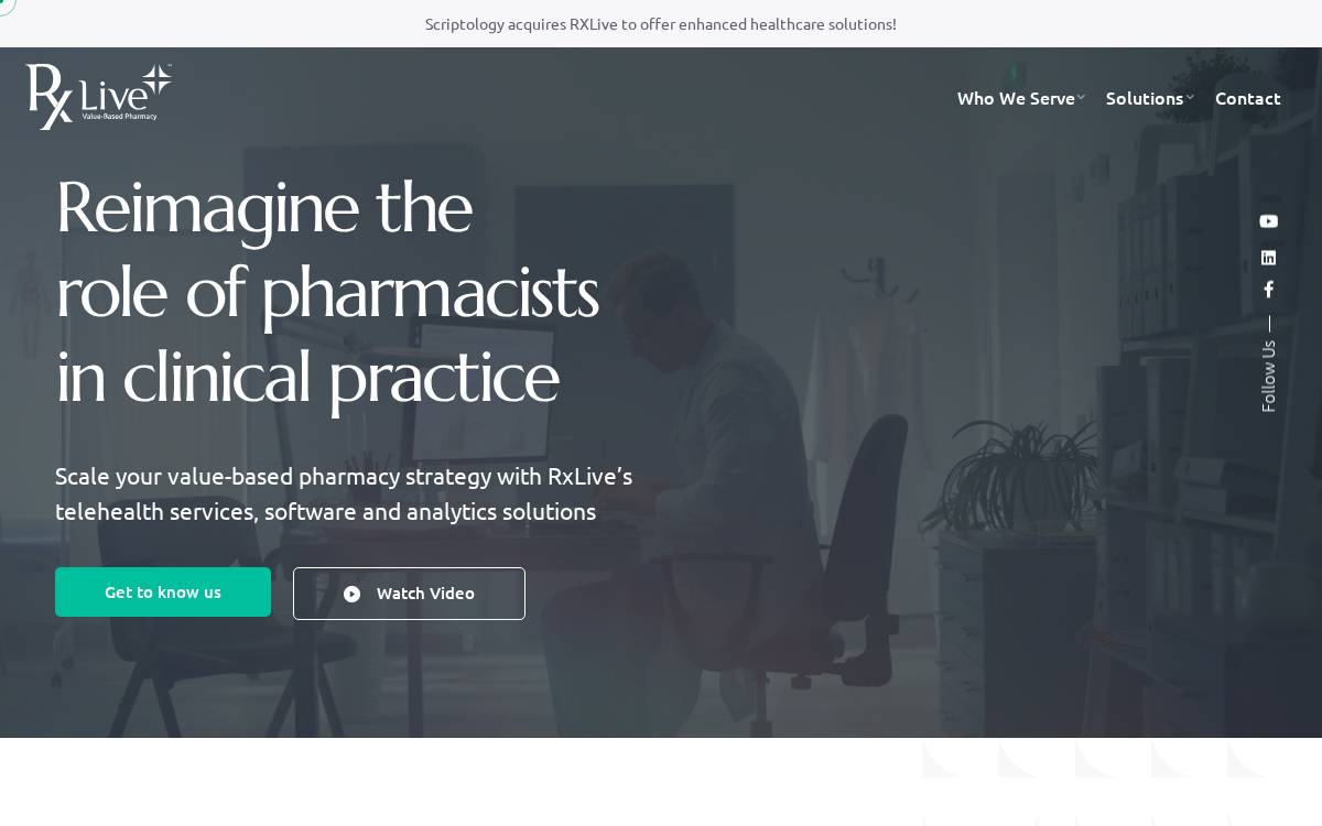 Rxlive website preview