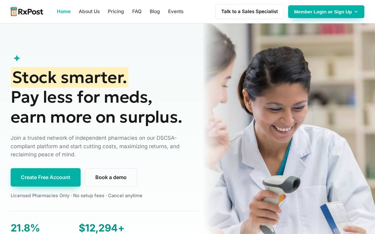 Rxpost website preview