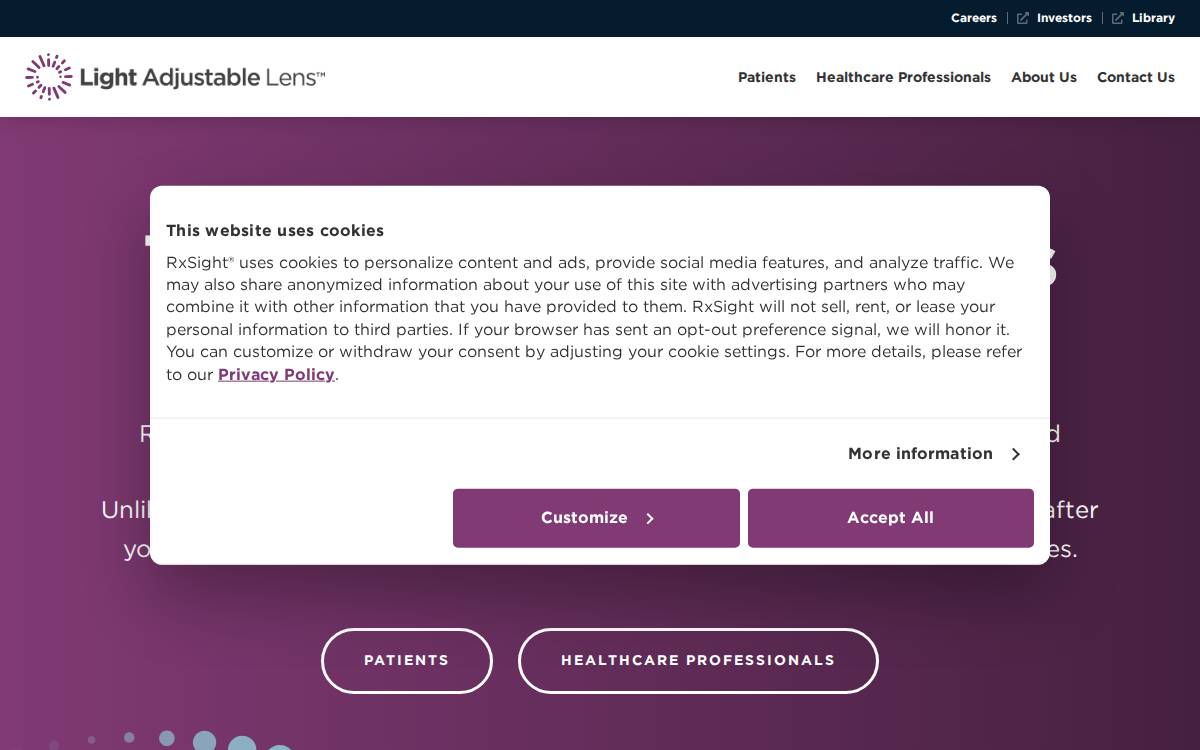 Rxsight website preview