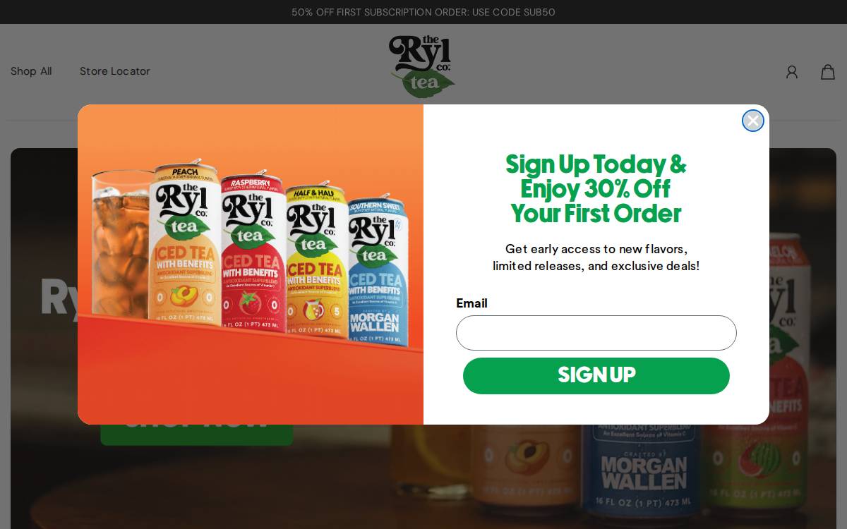 Ryl Tea website preview