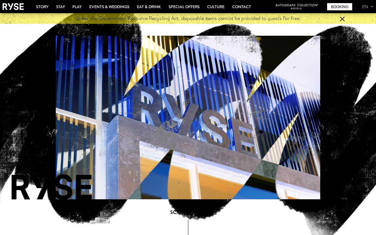RYSE, Autograph Collection website preview