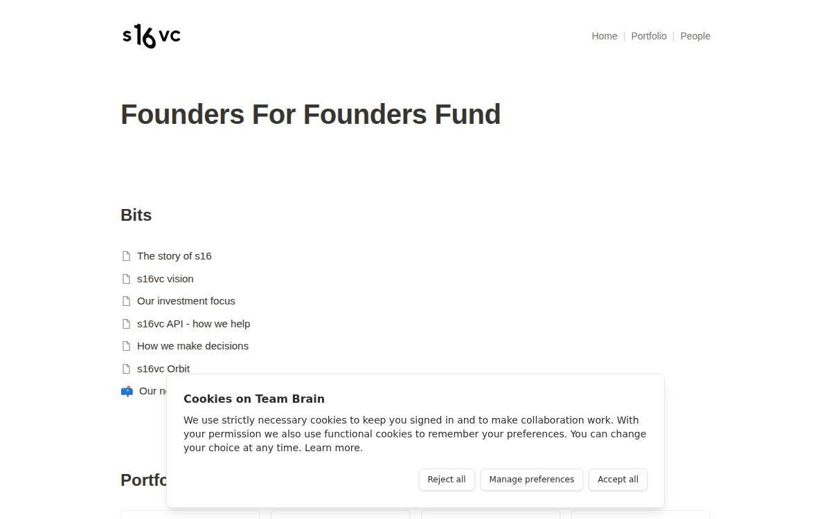 s16vc website preview