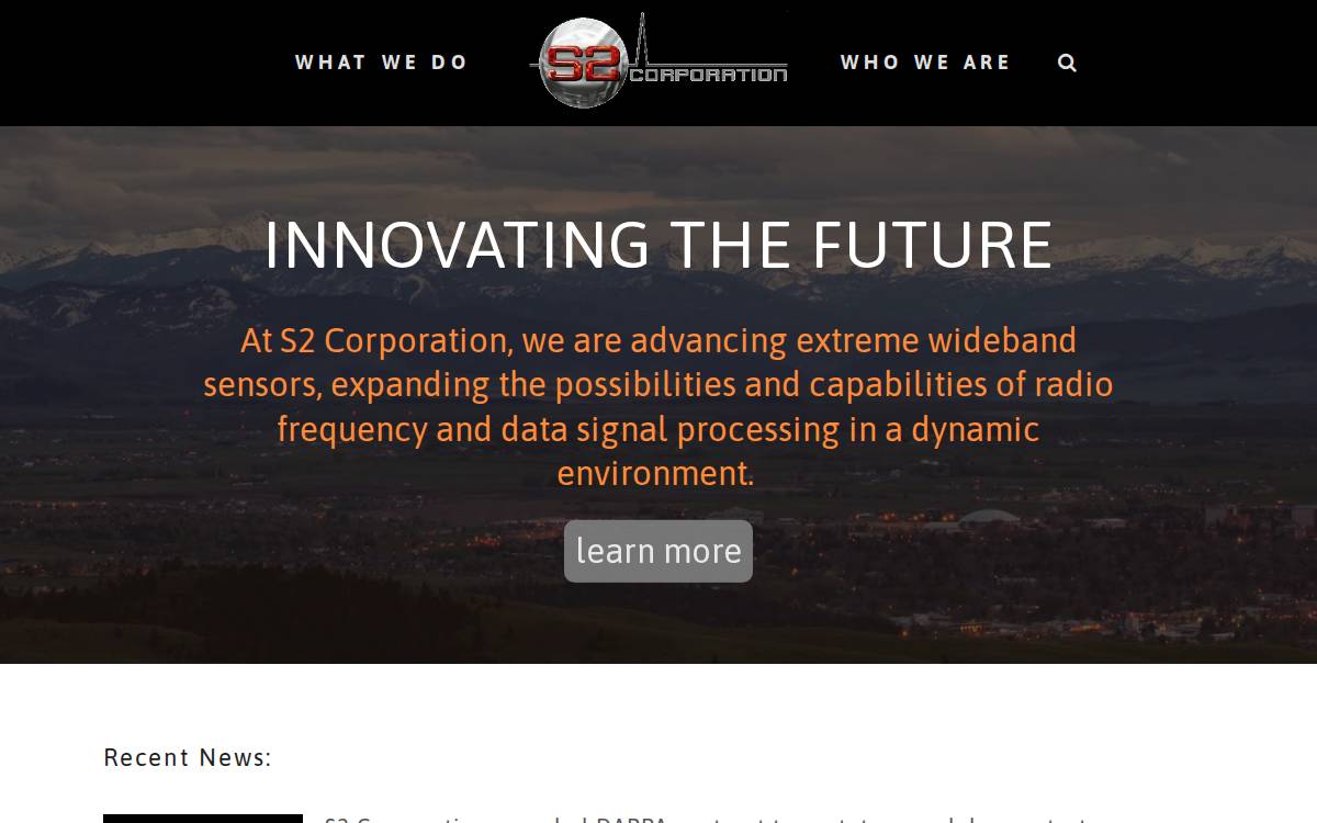 S2 Corporation website preview