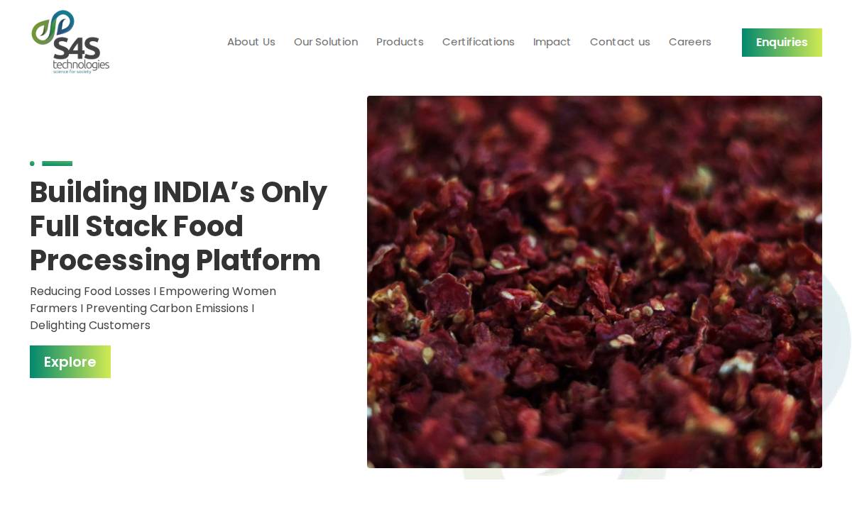 S4S Technologies website preview
