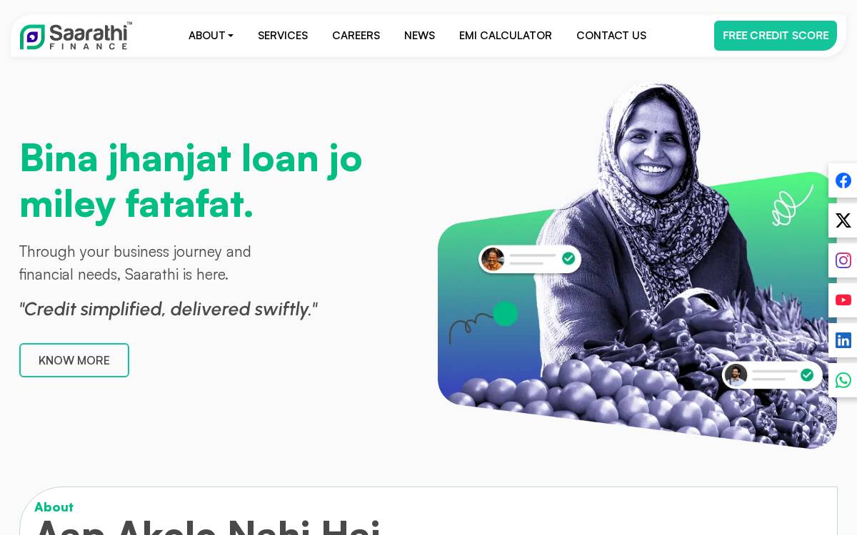 Saarathi Finance website preview