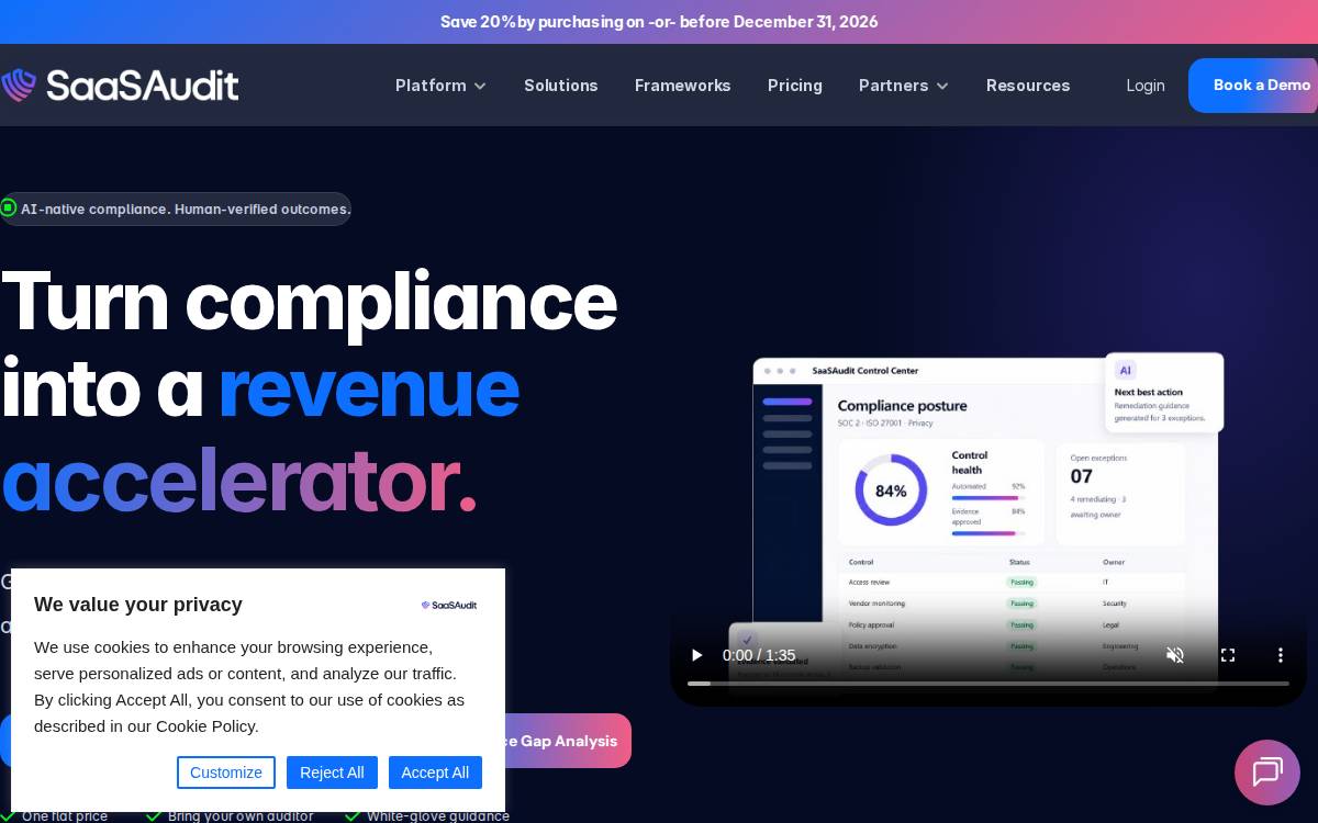 SaaSAudit website preview